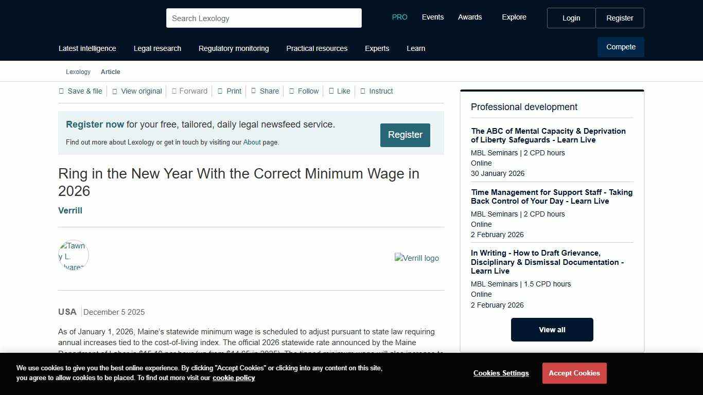 Ring in the New Year With the Correct Minimum Wage in 2026 - Lexology