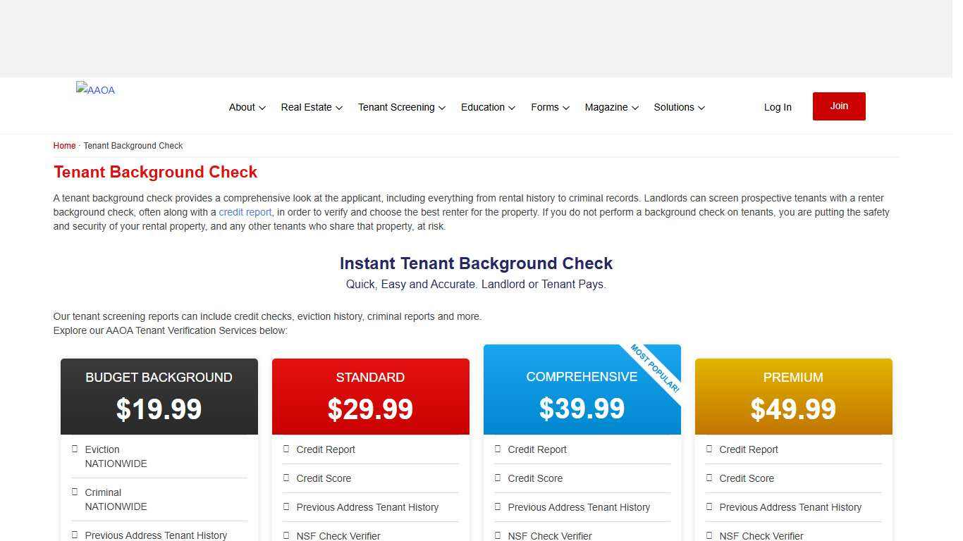 Tenant Background Check Rental Credit Report for Landlords